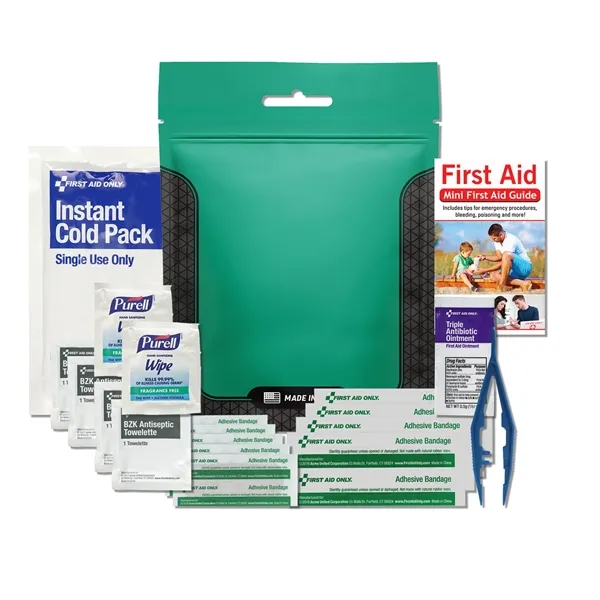 First aid kit with a waterproof bag, ice pack, bandages, and... from ASI 84514 Safety Made