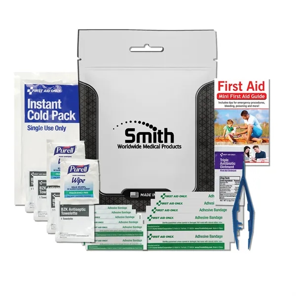 First aid kit with a waterproof bag, ice pack, bandages, and... from ASI 84514 Safety Made