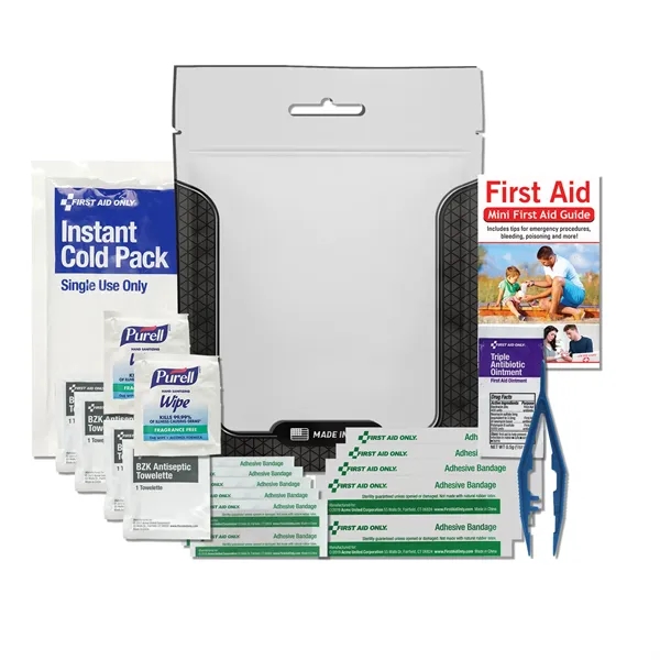 First aid kit with a waterproof bag, ice pack, bandages, and... from ASI 84514 Safety Made
