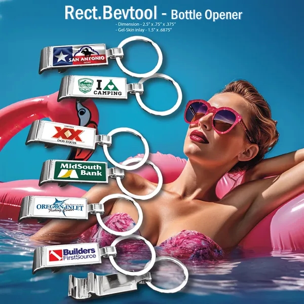 Rectangle shaped, metal, chrome-plated bottle opener measuring 2.5" x .75" x... from ASI 63073 Openers.Beer