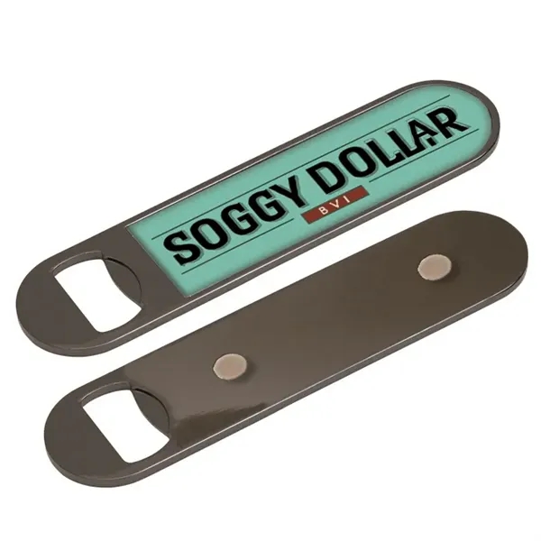 Black nickel waiter bottle opener with magnet on the back and... from ASI 63073 Openers.Beer / Openers Plus Hobow Caps and Beverage Tools