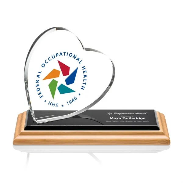 The Northam Heart VividPrint Award features a sparkling 4" Starfire Crystal... from ASI 84592 St Regis Group / St Regis