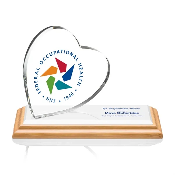 The Northam Heart VividPrint Award features a sparkling 4" Starfire Crystal... from ASI 84592 St Regis Group / St Regis