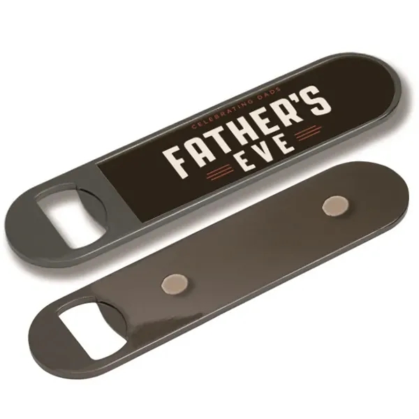 Black nickel waiter bottle opener with magnet on the back and... from ASI 63073 Openers.Beer / Openers Plus Hobow Caps and Beverage Tools