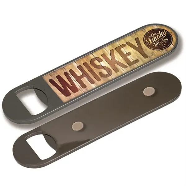 Black nickel waiter bottle opener with magnet on the back and... from ASI 63073 Openers.Beer / Openers Plus Hobow Caps and Beverage Tools