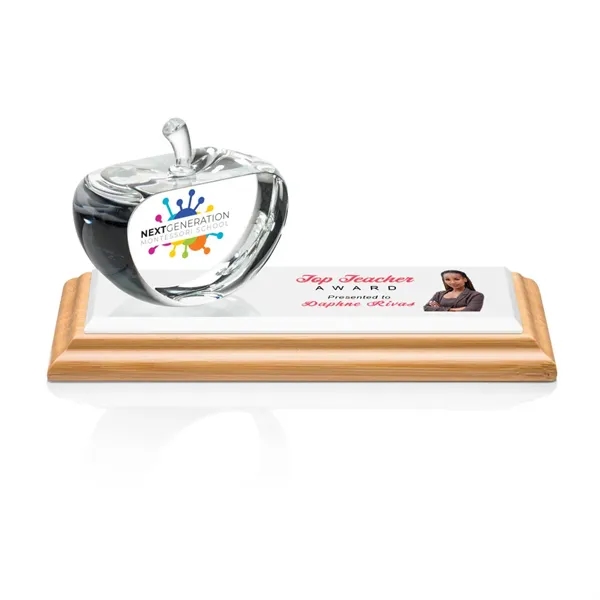 The Northam Apple VividPrint™ Award features a 3" Starfire Crystal Apple... from ASI 84592 St Regis Group / St Regis