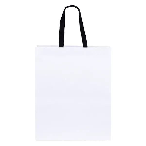Woven Handle White Eurotote with 3/4" W x 14" long handles.... from ASI 37940 Bag Makers Inc
