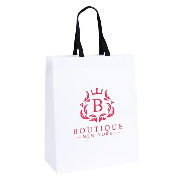 Woven Handle White Eurotote with 3/4" W x 14" long handles.... from ASI 37940 Bag Makers Inc