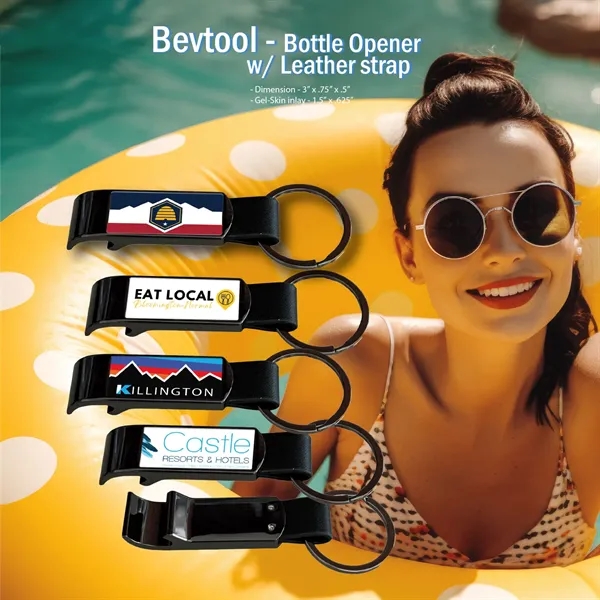 Chrome bottle opener with a heavy-duty split ring and gel coating... from ASI 63073 Openers.Beer