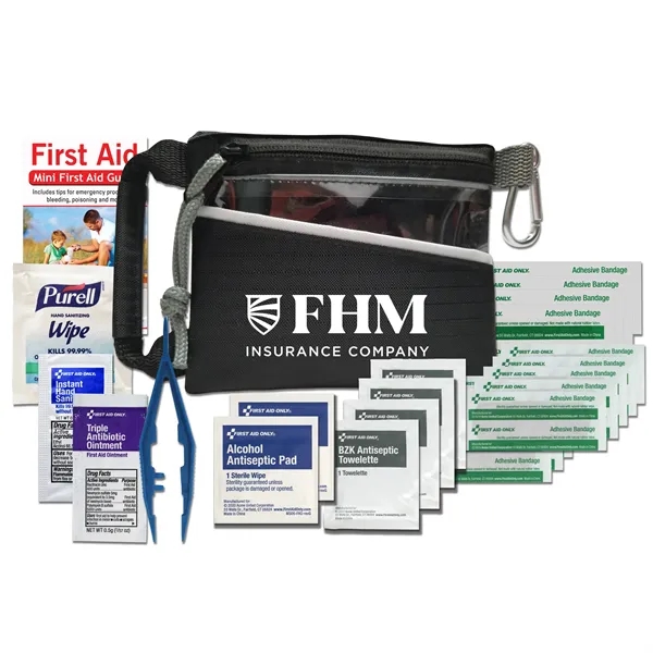Go Safe first aid kit with bandages, anti-bacterial wipes, ointment, and... from ASI 84514 Safety Made