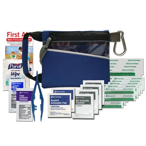 Go Safe first aid kit with bandages, anti-bacterial wipes, ointment, and... from ASI 84514 Safety Made