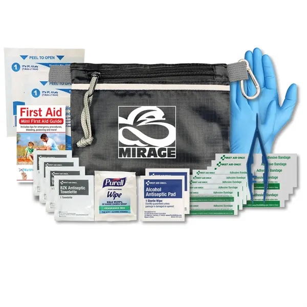 First aid kit with tweezers, first aid guide, gloves, antiseptics, and... from ASI 84514 Safety Made