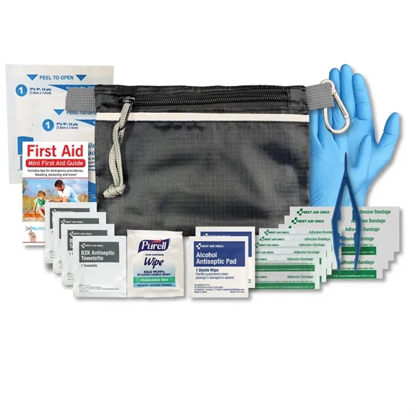 First aid kit with tweezers, first aid guide, gloves, antiseptics, and... from ASI 84514 Safety Made