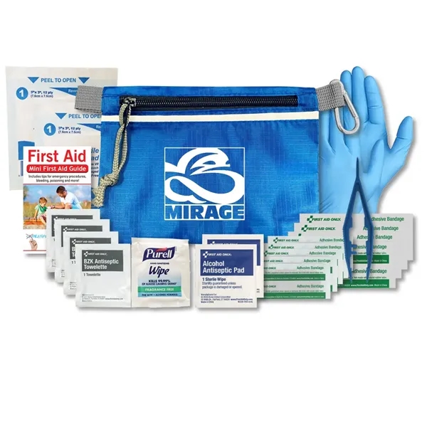 First aid kit with tweezers, first aid guide, gloves, antiseptics, and... from ASI 84514 Safety Made