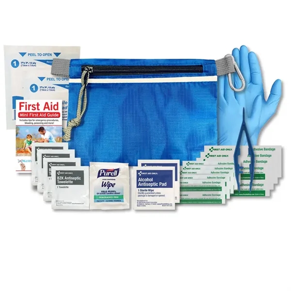 First aid kit with tweezers, first aid guide, gloves, antiseptics, and... from ASI 84514 Safety Made