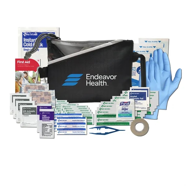 First aid kit with several items in a nylon bag featuring... from ASI 84514 Safety Made