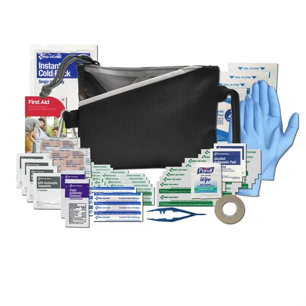 First aid kit with several items in a nylon bag featuring... from ASI 84514 Safety Made