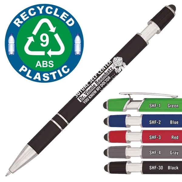 Recycled Ballpoint Stylus Pen made of recycled ABS plastic. Quality blue... from ASI 86850 Shepenco/Shelbyville Pencil Co, Inc / SHEPENCO® Shelbyville Pencil Company