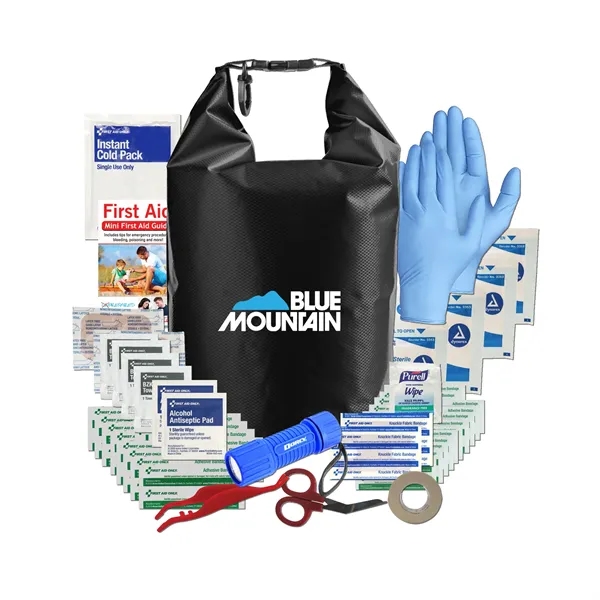 5-liter dry bag first aid kit with a flashlight and batteries.... from ASI 84514 Safety Made