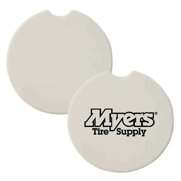Absorbent ceramic car coaster with 1 color silkscreen imprint on 1... from ASI 37218 Athena Promo (tm)