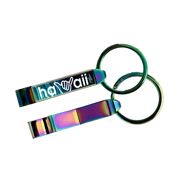 Chrome bottle opener with a heavy-duty split ring and gel coating... from ASI 63073 Openers.Beer