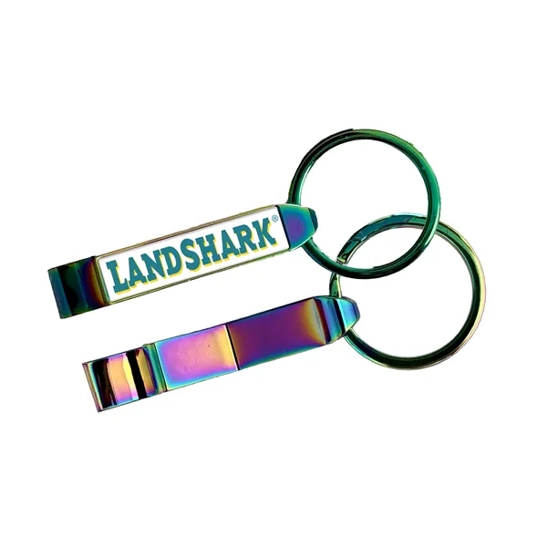 Chrome bottle opener with a heavy-duty split ring and gel coating... from ASI 63073 Openers.Beer