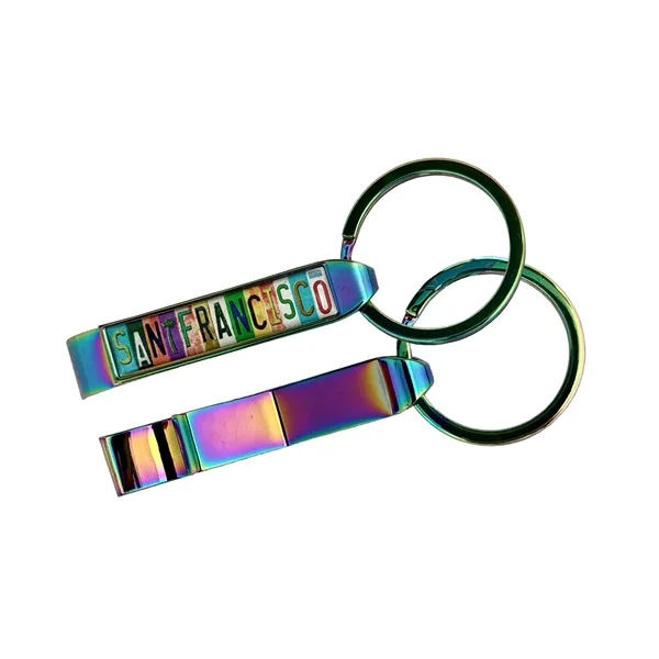 Chrome bottle opener with a heavy-duty split ring and gel coating... from ASI 63073 Openers.Beer