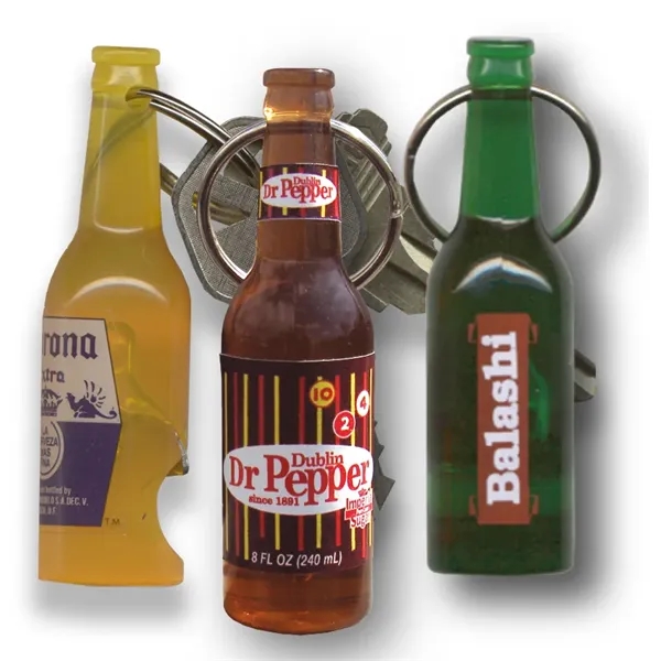 Plastic bottle opener with a keychain attachment.... from ASI 63073 Openers.Beer / Openers Plus Hobow Caps and Beverage Tools Openers.Beer