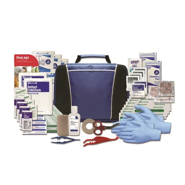 First aid kit with ice packs, pouch, scissors, gloves, ointments, bandages,... from ASI 84514 Safety Made
