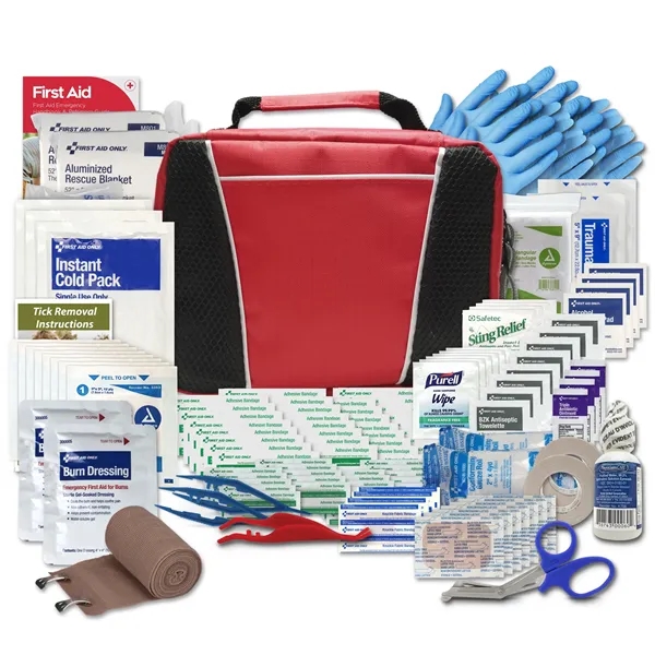 First aid kit with a nylon zippered bag, eye wash, tick... from ASI 84514 Safety Made