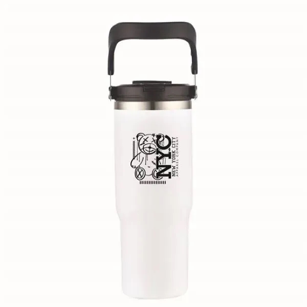 30 oz. Double Wall Tumbler with Flip Straw and Ergonomic Handle... from ASI 90807 Tekweld