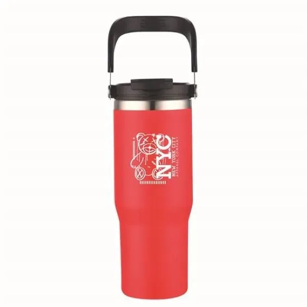 30 oz. Double Wall Tumbler with Flip Straw and Ergonomic Handle... from ASI 90807 Tekweld