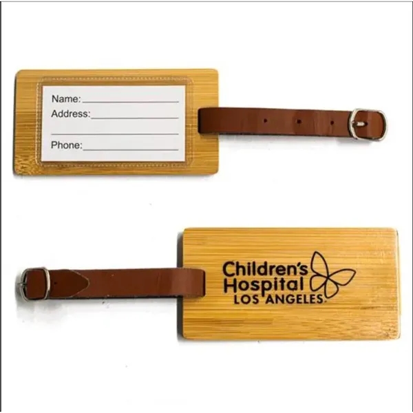 Rectangle Bamboo Luggage Tag.... from ASI 90807 Tekweld