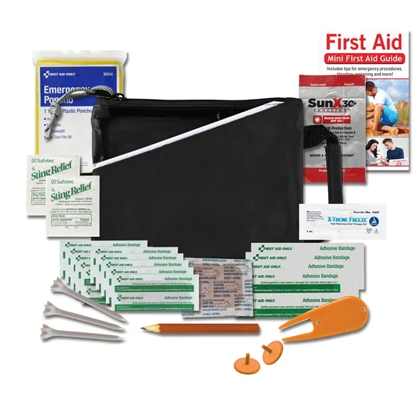 7" x 5.5" golf kit with a bandage, sunscreen, muscle gel,... from ASI 84514 Safety Made