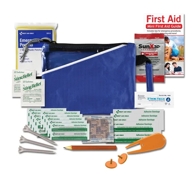 7" x 5.5" golf kit with a bandage, sunscreen, muscle gel,... from ASI 84514 Safety Made