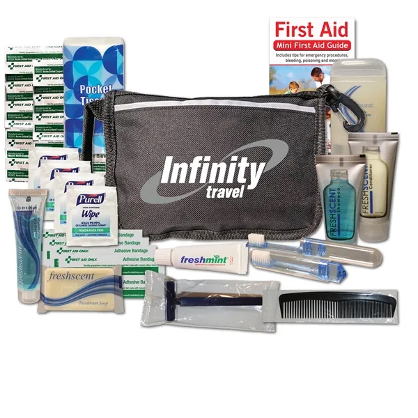 Travel kit with a nylon pouch, shampoo bottle, conditioner bottle, travel... from ASI 84514 Safety Made