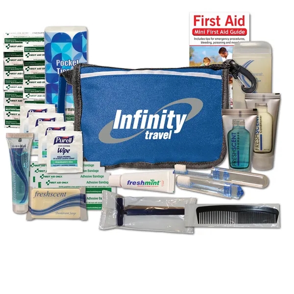 Travel kit with a nylon pouch, shampoo bottle, conditioner bottle, travel... from ASI 84514 Safety Made