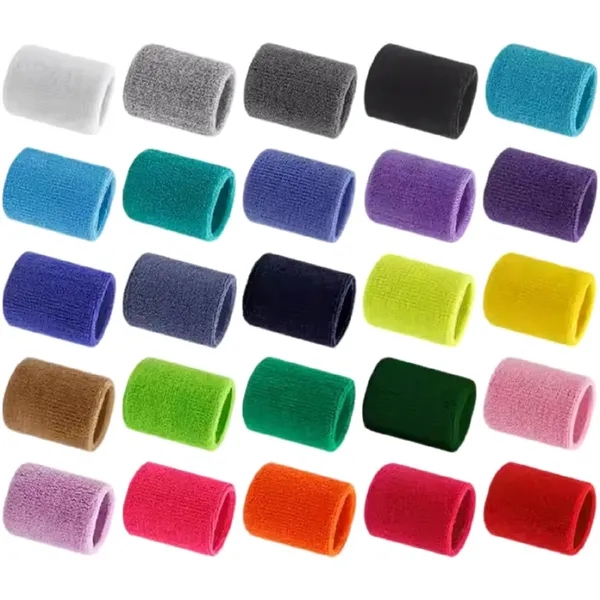 Polyester elastic sports sweat wristband plus 1 color embroidery on 1... from ASI 37218 Athena Promo (tm)