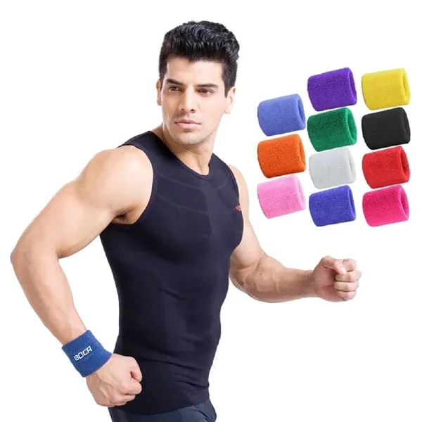 Polyester elastic sports sweat wristband plus 1 color embroidery on 1... from ASI 37218 Athena Promo (tm)