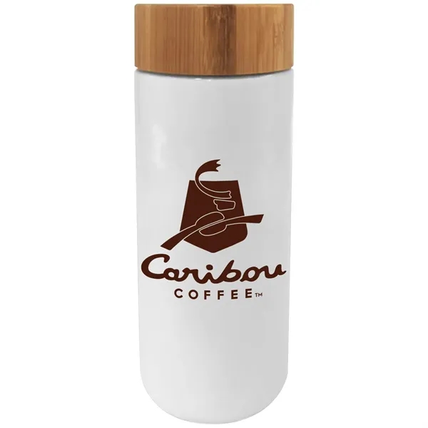 10 oz. Double Wall Ceramic Mug with Bamboo Lid... from ASI 80060 VisionUSA