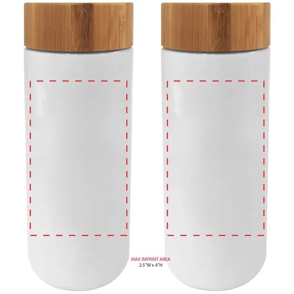 10 oz. Double Wall Ceramic Mug with Bamboo Lid... from ASI 80060 VisionUSA