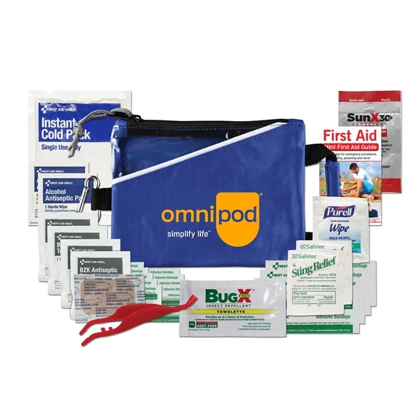 First aid kit with a nylon pouch, carabiner, ice pack, insect... from ASI 84514 Safety Made