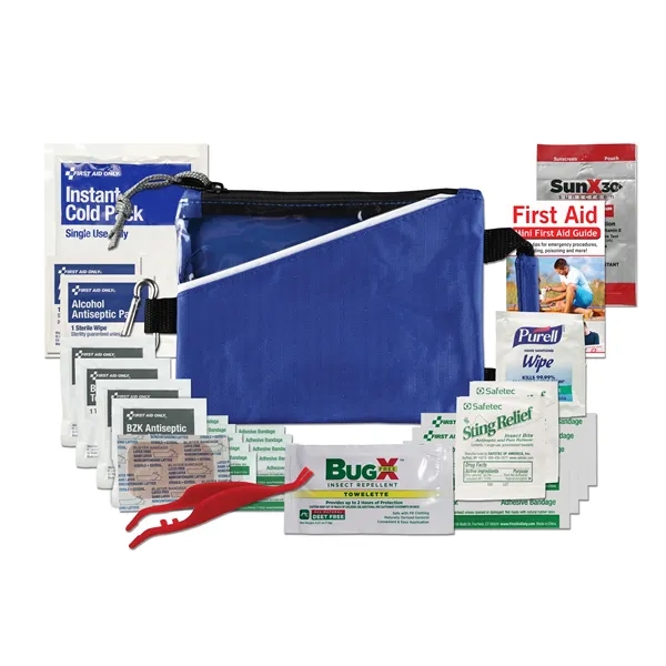 First aid kit with a nylon pouch, carabiner, ice pack, insect... from ASI 84514 Safety Made