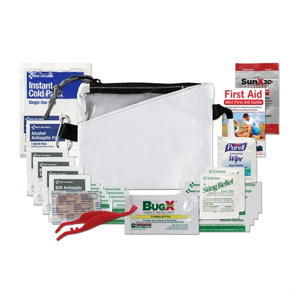 First aid kit with a nylon pouch, carabiner, ice pack, insect... from ASI 84514 Safety Made