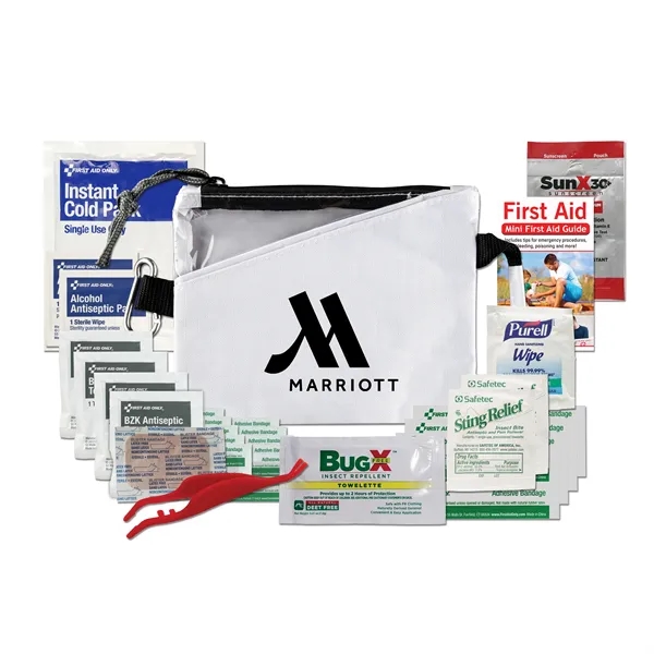 First aid kit with a nylon pouch, carabiner, ice pack, insect... from ASI 84514 Safety Made