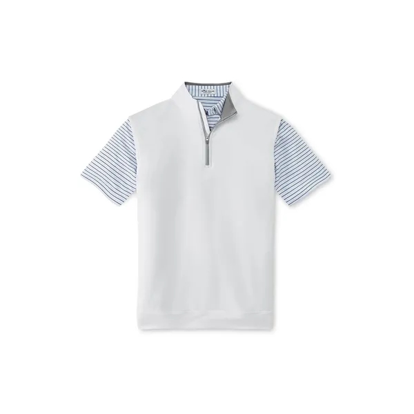 89% microfiber polyester / 11% spandex,Classic fit,Stretch French terry,Peter Millar logo... from ASI 72657 Active Life Promo / Active Life