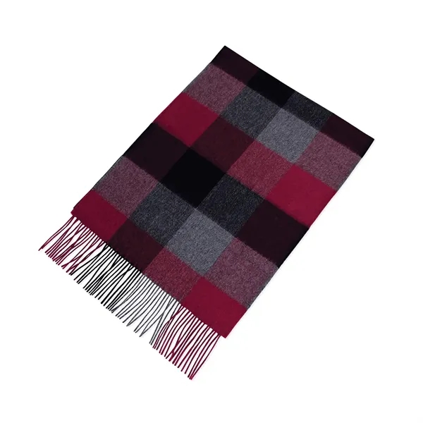 Luxurious maroon plaid alpaca blend scarf made in Peru... from ASI 98085 Wolfmark