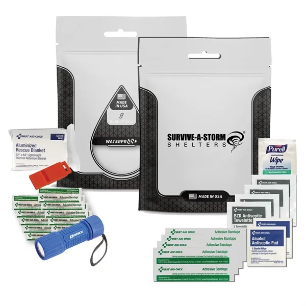 Personal disaster and first aid kit with flashlight, blanket, whistle and... from ASI 84514 Safety Made