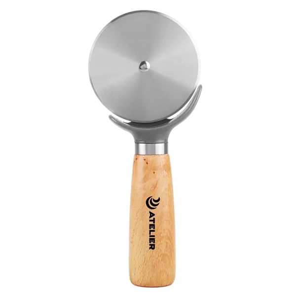 Pizza cutter with a stainless steel blade and beechwood handle.... from ASI 61966 HPG / Beacon Promotions