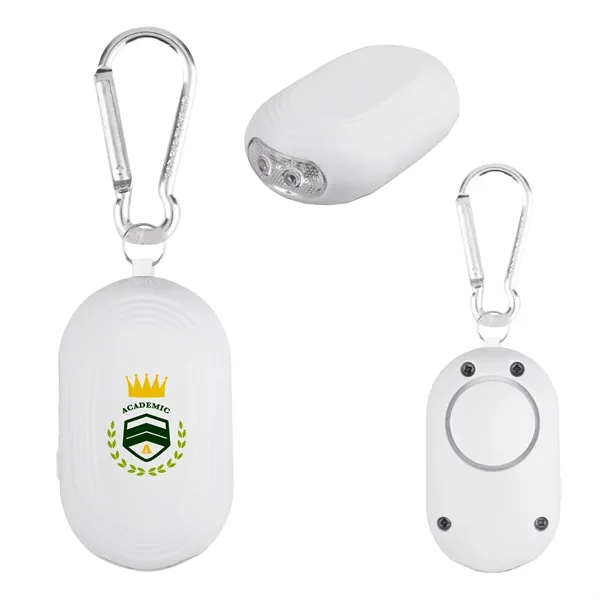 Rechargeable safety alarm with LED lights and carabiner clip.... from ASI 61966 HPG / Beacon Promotions